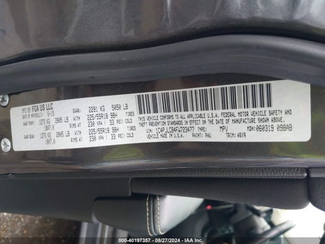 1C4PJLCB4FW723477 Jeep Cherokee Latitude Altitude