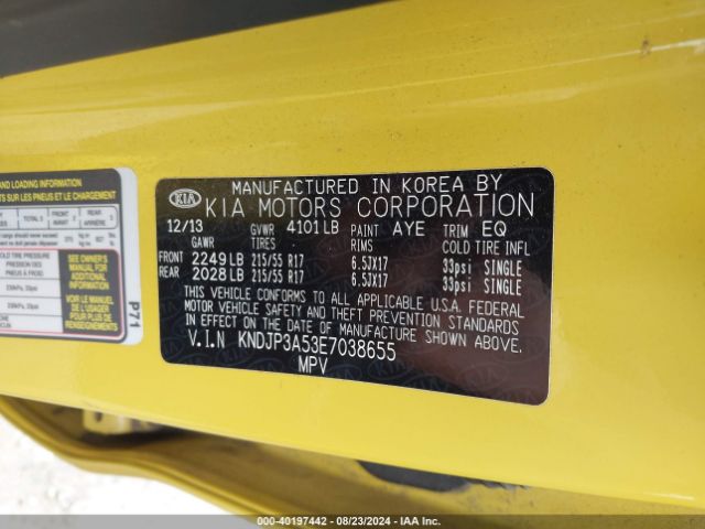 KNDJP3A53E7038655 KIA SOUL +