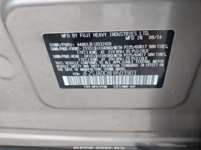 JF2SJADC8FH503903 Subaru Forester 2.5i Premium
