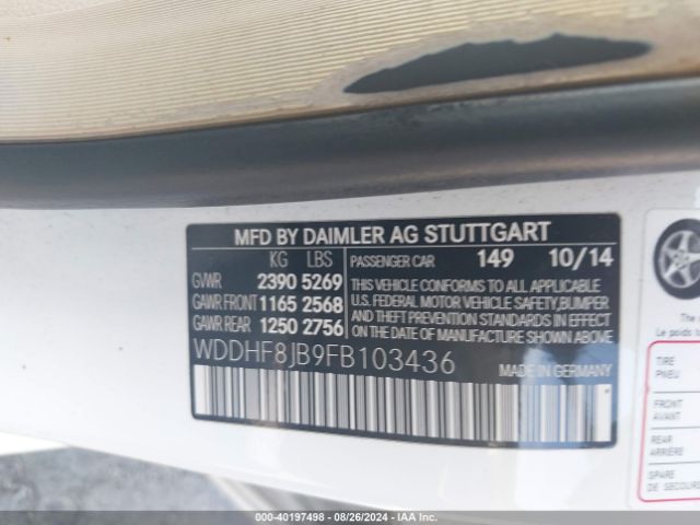 WDDHF8JB9FB103436 Mercedes-Benz E 350 4matic