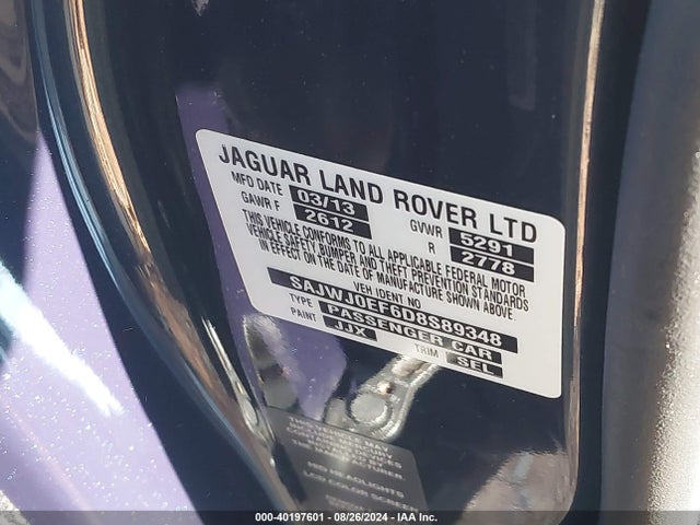 2013 JAGUAR XF SAJWJ0EF6D8S89348 Photo 8