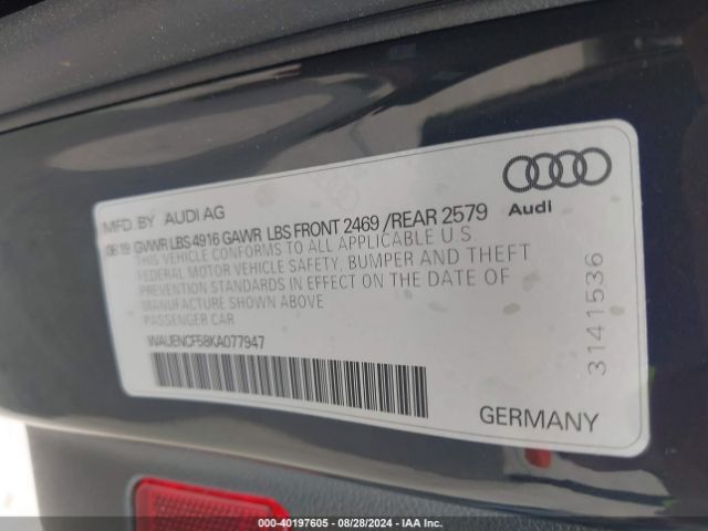 WAUENCF58KA077947 Audi A5 45 Premium