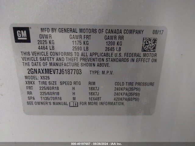 Chevrolet Equinox Premier 2018 2GNAXMEV7J6187703 Image 9