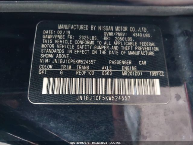 JN1BJ1CP5KW524557 Nissan Rogue Sport Sv