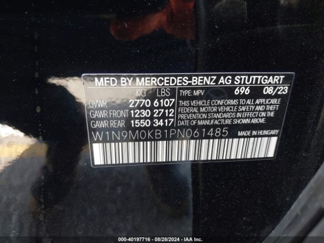 W1N9M0KB1PN061485 Mercedes-Benz Eqb 300 Suv 4matic