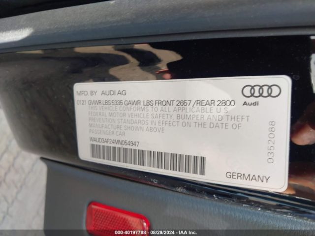 WAUD3AF24MN054947 Audi A6 Sport Premium 45 Tfsi Quattro S Tronic