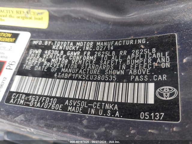 Toyota CAMRY LE 2014 4T1BF1FK5EU380535 Image 9