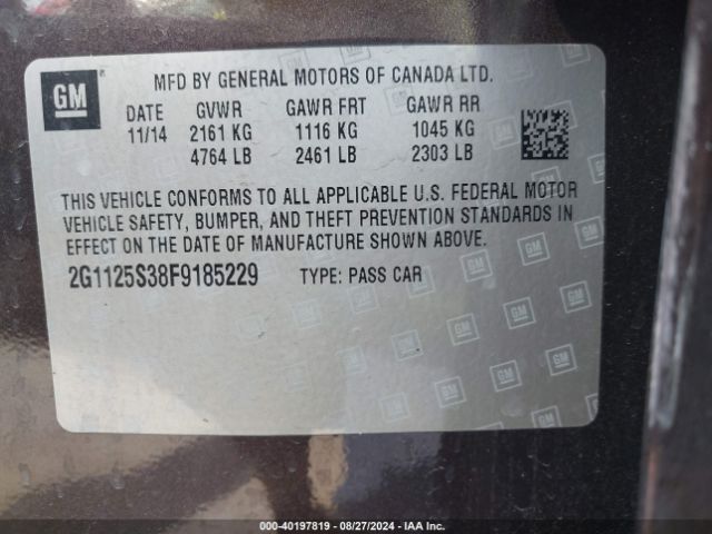 2G1125S38F9185229 Chevrolet Impala 2lt