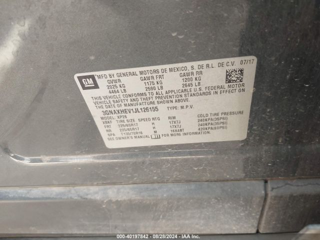 3GNAXHEV1JL126155 Chevrolet EQUINOX LS