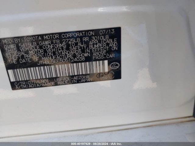 2013 LEXUS LS 460 JTHBL5EF5D5124038 Photo 8