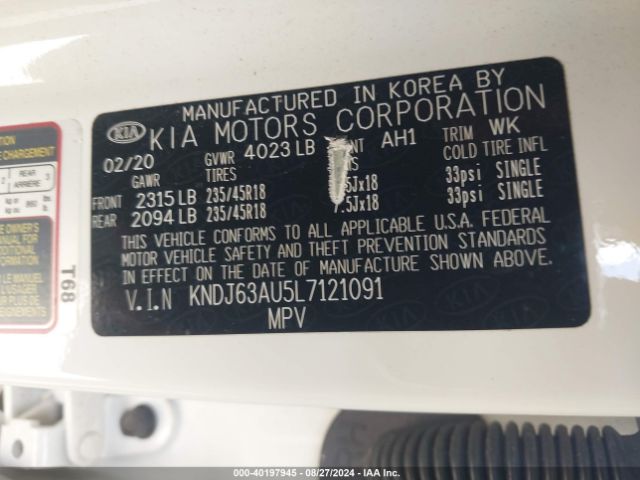 KNDJ63AU5L7121091 KIA Soul Gt-line
