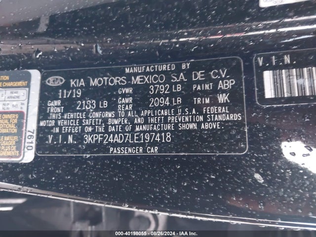 KIA Forte Lxs 2020 3KPF24AD7LE197418 Image 9
