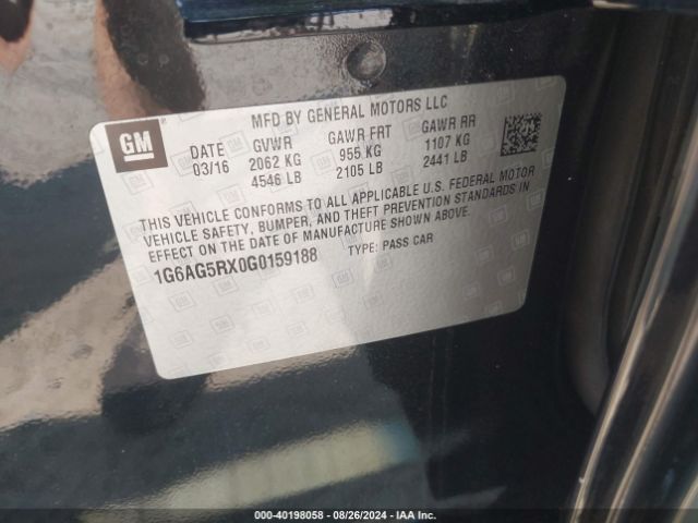 1G6AG5RX0G0159188 Cadillac Ats Standard