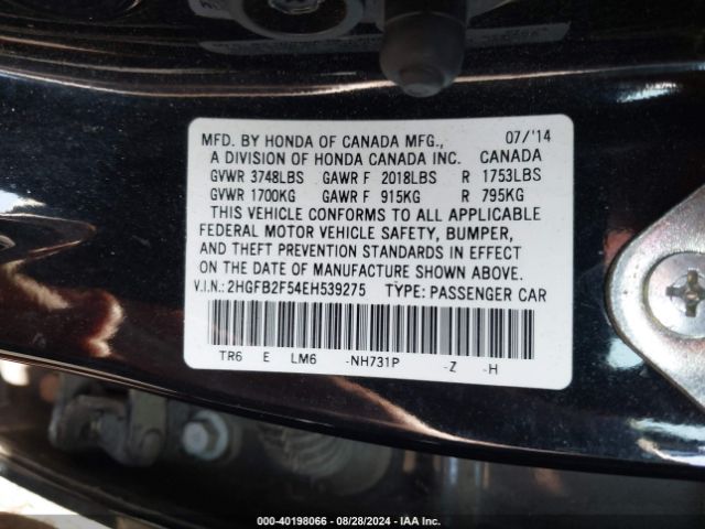 2HGFB2F54EH539275 Honda Civic Lx