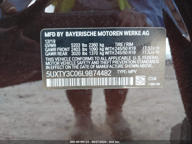 BMW X3 Sdrive30i 2020 5UXTY3C06L9B74482 Image 9