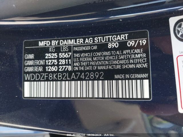 WDDZF8KB2LA742892 Mercedes-Benz Amg E 63 S 4matic
