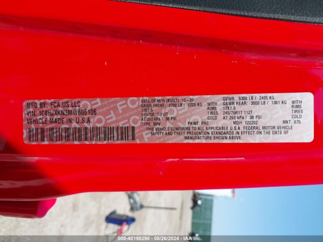 1C4HJXKN3MW606106 Jeep Wrangler Unlimited Sport Rhd 4x4