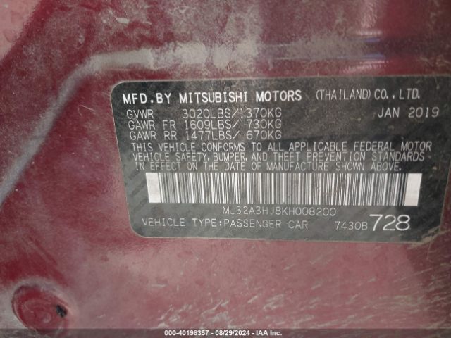 ML32A3HJ8KH008200 Mitsubishi Mirage Rf