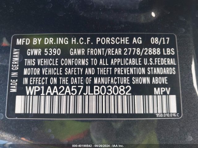 WP1AA2A57JLB03082 Porsche Macan Sport Edition