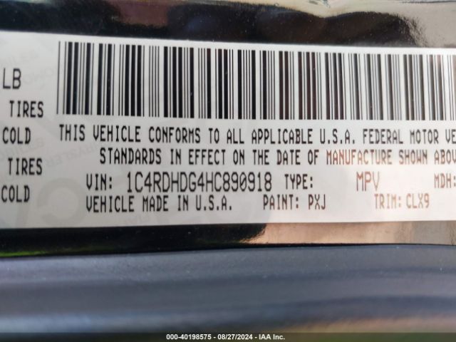 1C4RDHDG4HC890918 Dodge Durango Gt Rwd
