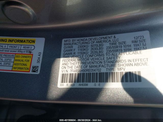 7FARS6H90RE054702 Honda Cr-v Hybrid Sport Touring