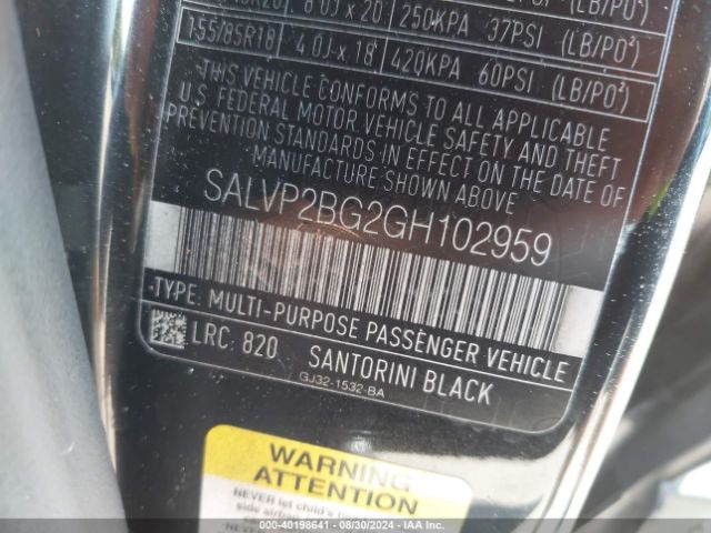 SALVP2BG2GH102959 Land Rover Range Rover Evoque Se/se Premium