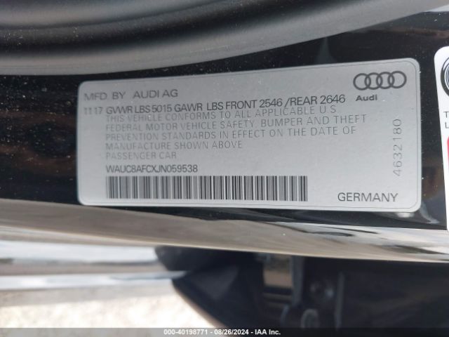 WAUC8AFCXJN059538 Audi A6 2.0t Premium/2.0t Sport