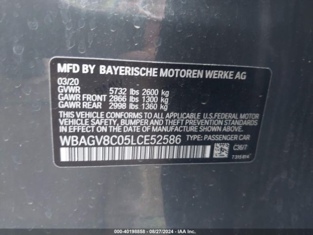 WBAGV8C05LCE52586 BMW M850i Gtan Coupe Xdrive