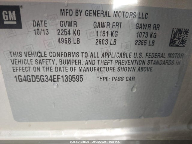 1G4GD5G34EF139595 Buick Lacrosse Premium I Group