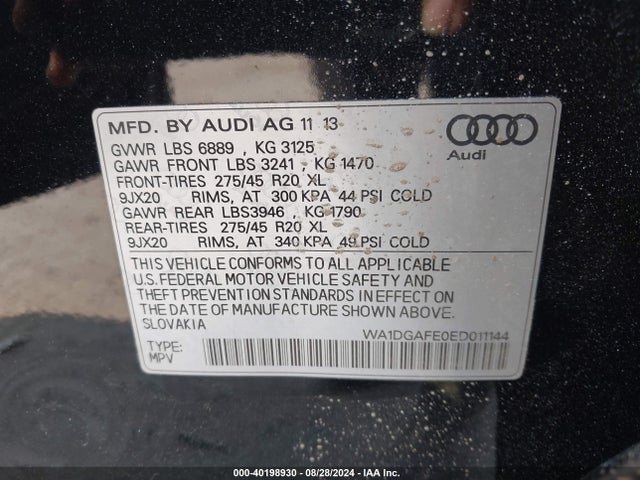 Audi Q7 3.0t S Line Prestige 2014 WA1DGAFE0ED011144 Image 9