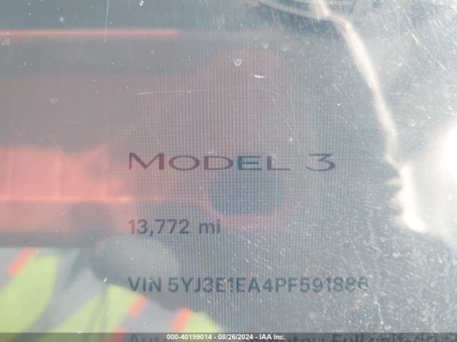 5YJ3E1EA4PF591886 Tesla Model 3 Rear-wheel Drive