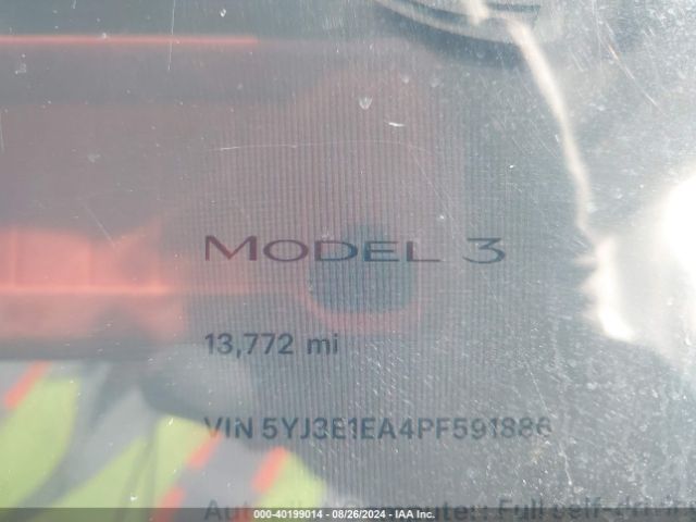 5YJ3E1EA4PF591886 Tesla Model 3 Rear-wheel Drive
