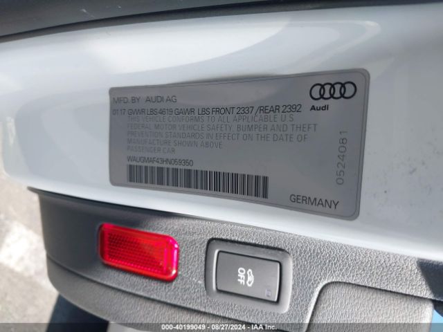 WAUGMAF43HN059350 Audi A4 2.0t Ultra Premium