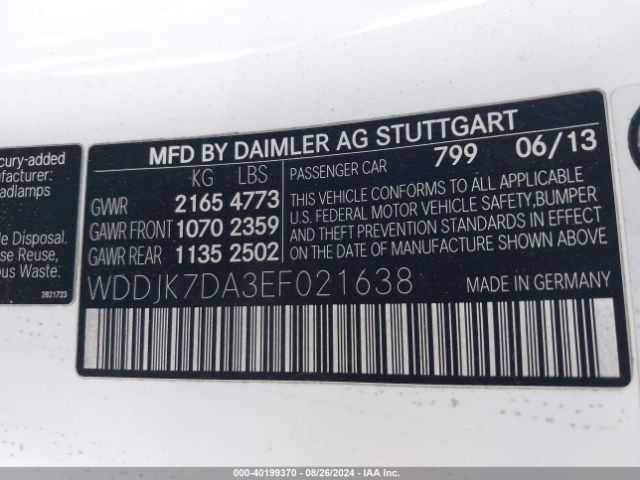 WDDJK7DA3EF021638 Mercedes-Benz SL 550