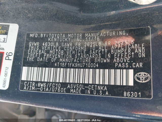 Toyota CAMRY LE 2017 4T1BF1FK9HU710004 Image 9