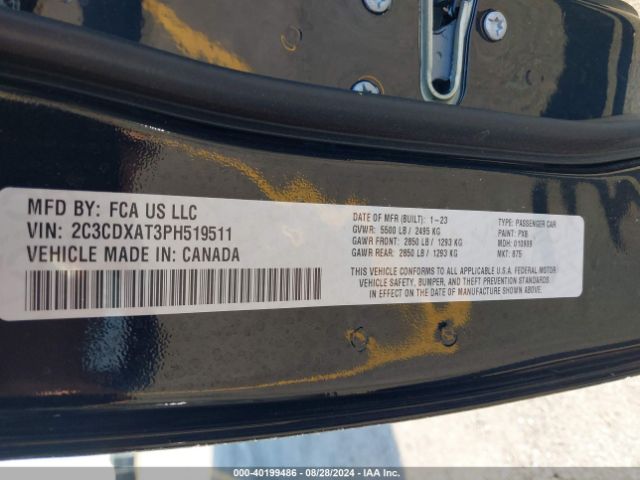 2C3CDXAT3PH519511 Dodge Charger Police Rwd