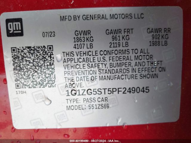 1G1ZG5ST5PF249045 Chevrolet Malibu Fwd Rs