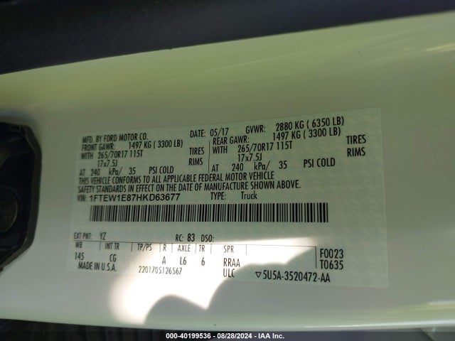 Ford F-150 Xl 2017 1FTEW1E87HKD63677 Image 9