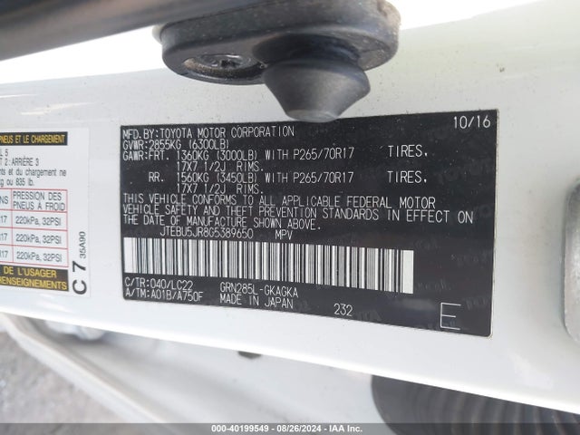 Toyota 4runner Trail Premium 2016 JTEBU5JR8G5389650 Image 9