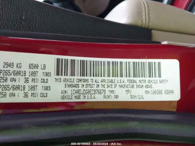 1C4RDJDG0EC976679 Dodge DURANGO LIMITED