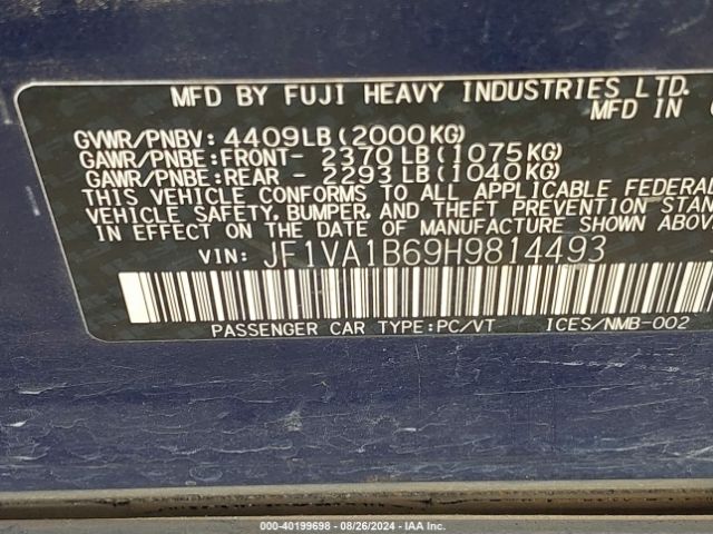 JF1VA1B69H9814493 Subaru WRX