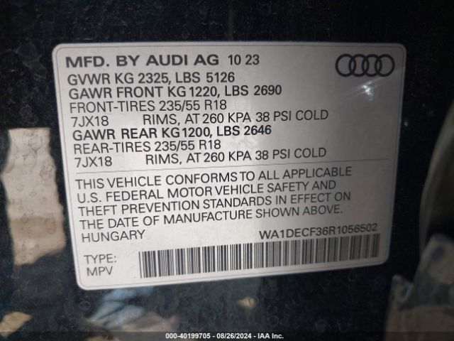 WA1DECF36R1056502 Audi Q3 Premium 45 Tfsi S Line Quattro Tiptronic