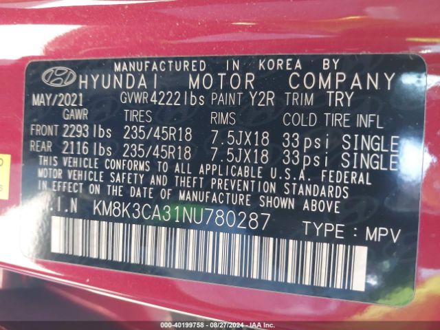 KM8K3CA31NU780287 Hyundai Kona N Line
