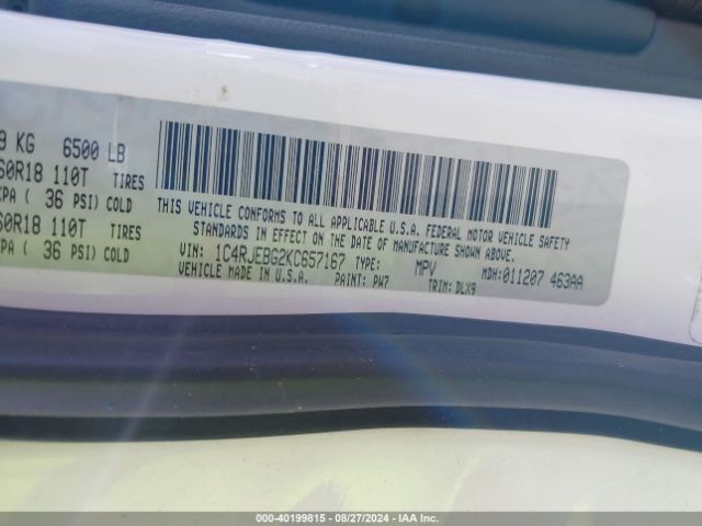 1C4RJEBG2KC657167 Jeep Grand Cherokee Limited 4x2
