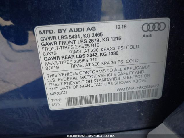 WA1BNAFY8K2036422 Audi Q5 45 Premium