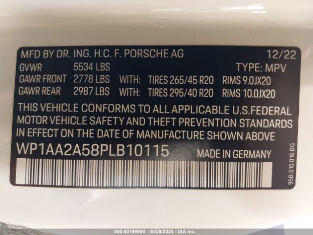 2023 PORSCHE MACAN WP1AA2A58PLB10115 Photo 8
