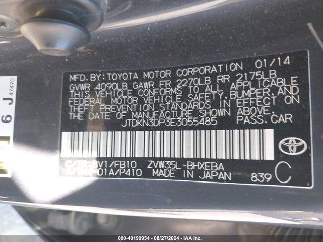 JTDKN3DP3E3055485 Toyota PRIUS PLUG-IN