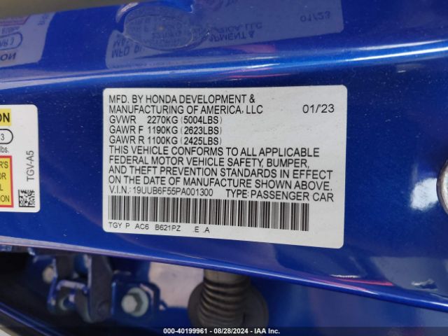 19UUB6F55PA001300 Acura Tlx A-spec Package