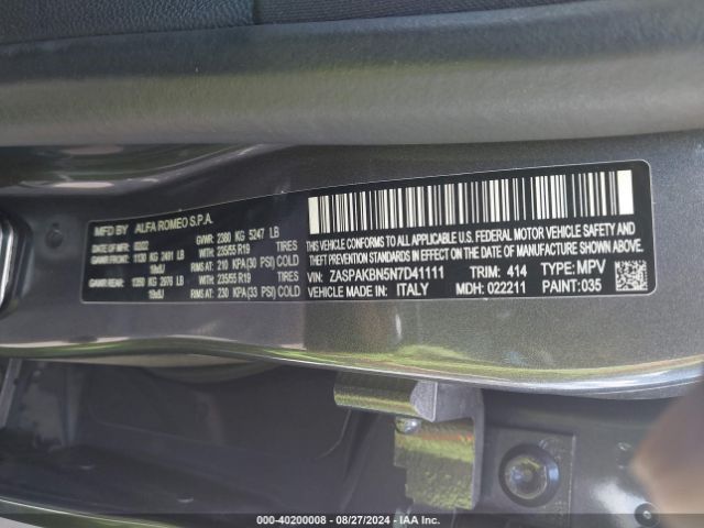 ZASPAKBN5N7D41111 Alfa Romeo Stelvio Ti Awd
