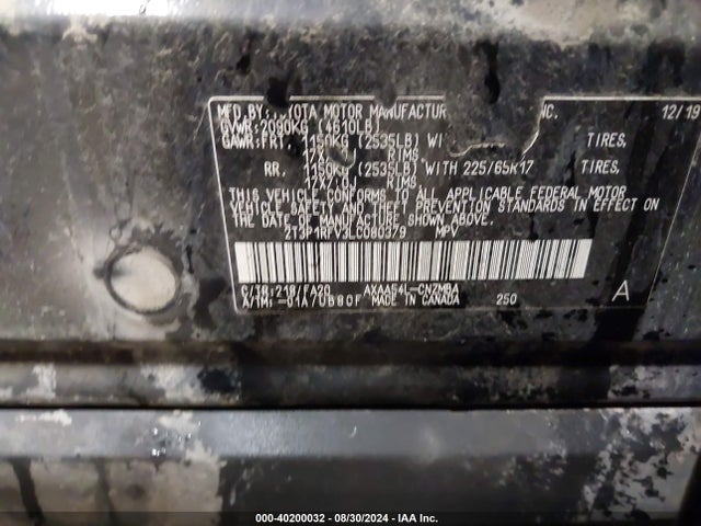 Toyota Rav4 Xle 2020 2T3P1RFV3LC080379 Image 9